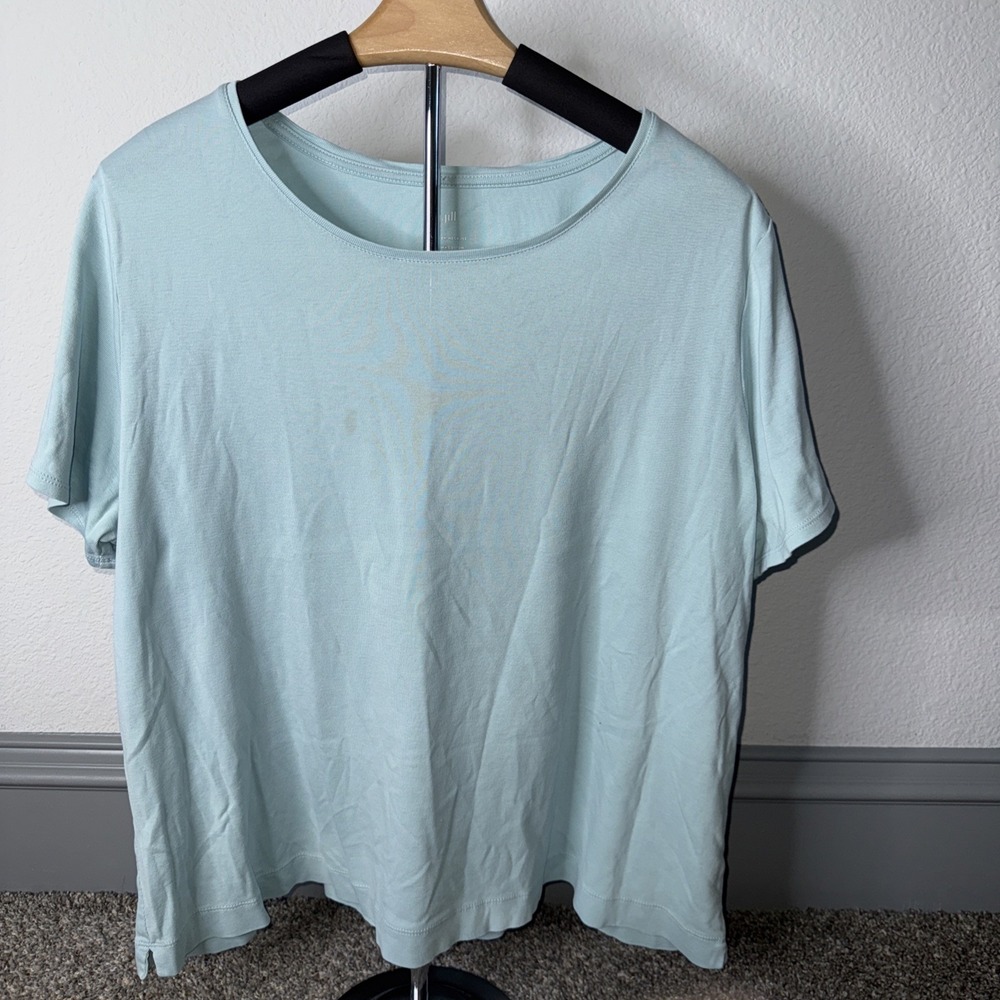 J. Jill Sz XXL Light Blue Crew Neck Short Sleeve Pima Cotton Women's T Shirt‎